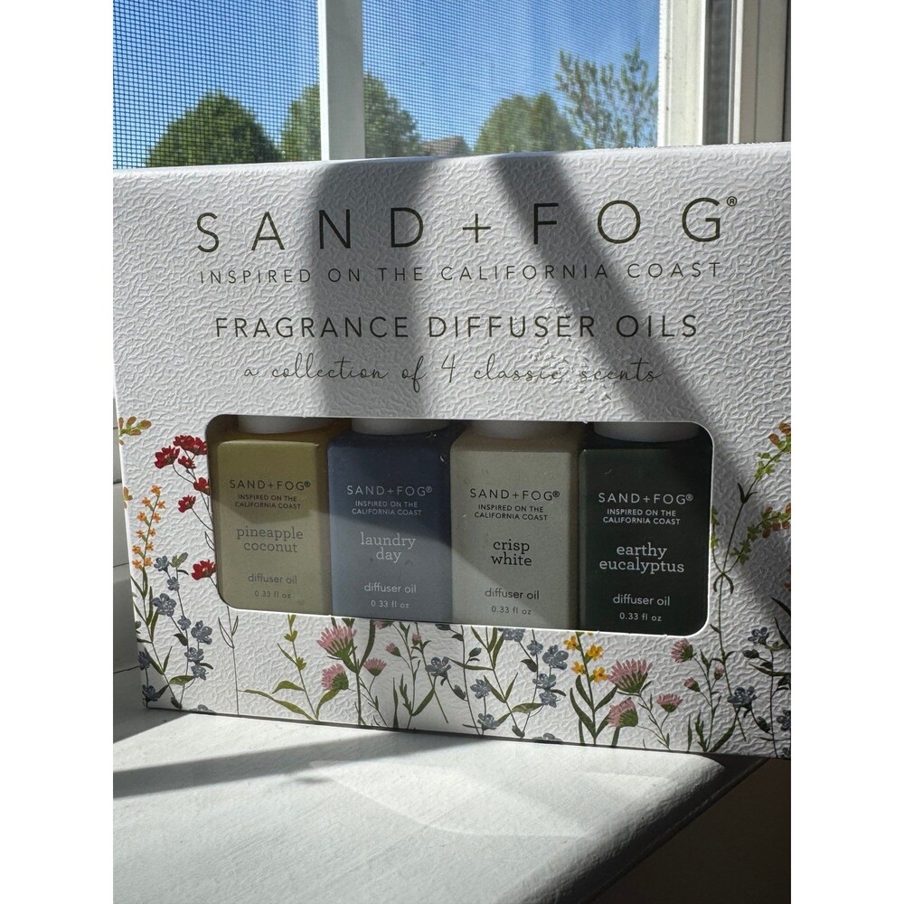SAND + FOG diffuser oils set 4 x 10 ml pineapple coconut, laundry day, crisp whi